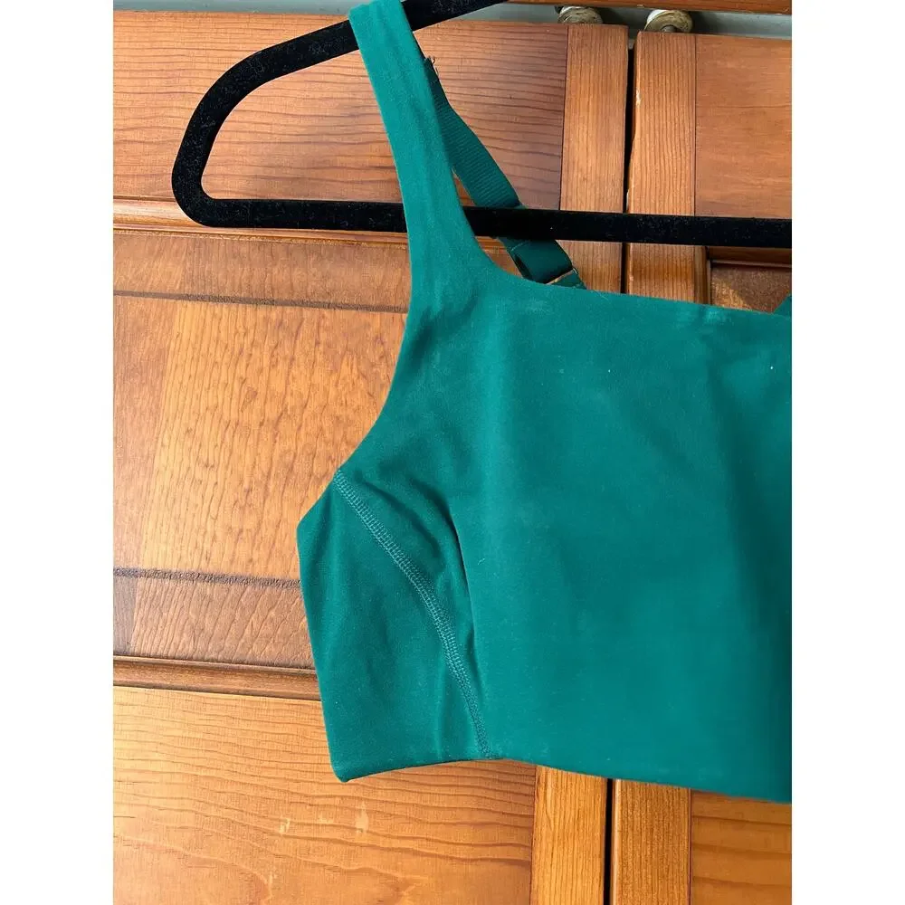 NWT Free People Movement x Hatch Never Better Square Neck Bra Garden Green Sz XS